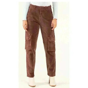Womens Free People Plum Hard Crushin Womens Plush Cargo Pants Sz 2